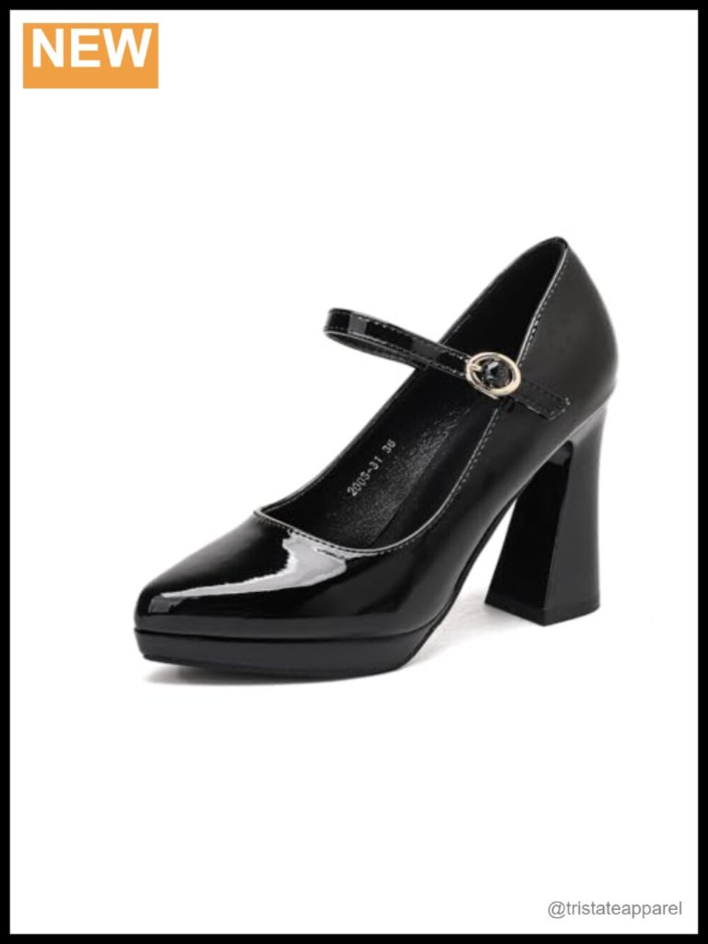 Mary Jane Platform Chunky Block Heel Closed Toe Dress Pumps Faux Leather